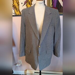 bill blass Gray Wool Single-Breasted Blazer